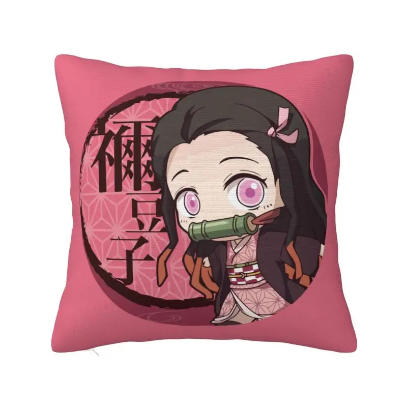 Custom Kimetsu No Yaiba Nezuko Cushion Cover Demon Slayers Anime Manga Velvet Luxury Pillow Cases