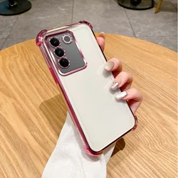 For vivo V29e Case vivo Y200 Cover vivo V30 Lite 5G Phone Case V2317 V2314 Bumper Shockproof Protect Cover Clear electroplate