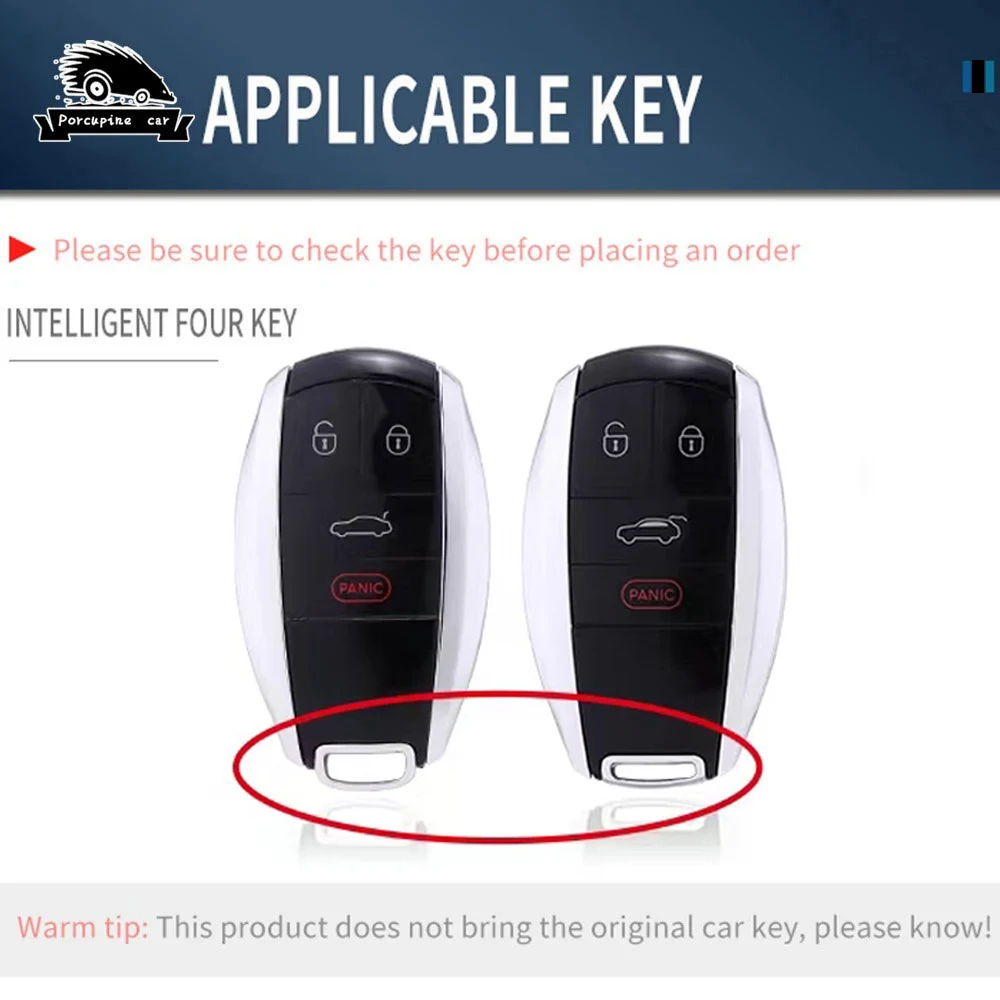 Zinc Alloy Car Key Fob Cover For Bentley Bentayga Continental Flying Spur Mulsanne Key Case Key Chains Ring Car Accessories