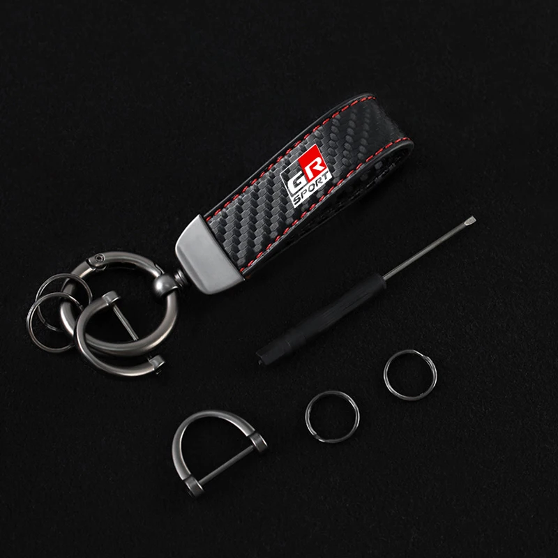 Car Keychain Horseshoe Buckle Jewelry for Toyota GR GAZOO RACING Toyota Yaris Hilux Corolla Prius Car KeyChain Accessories