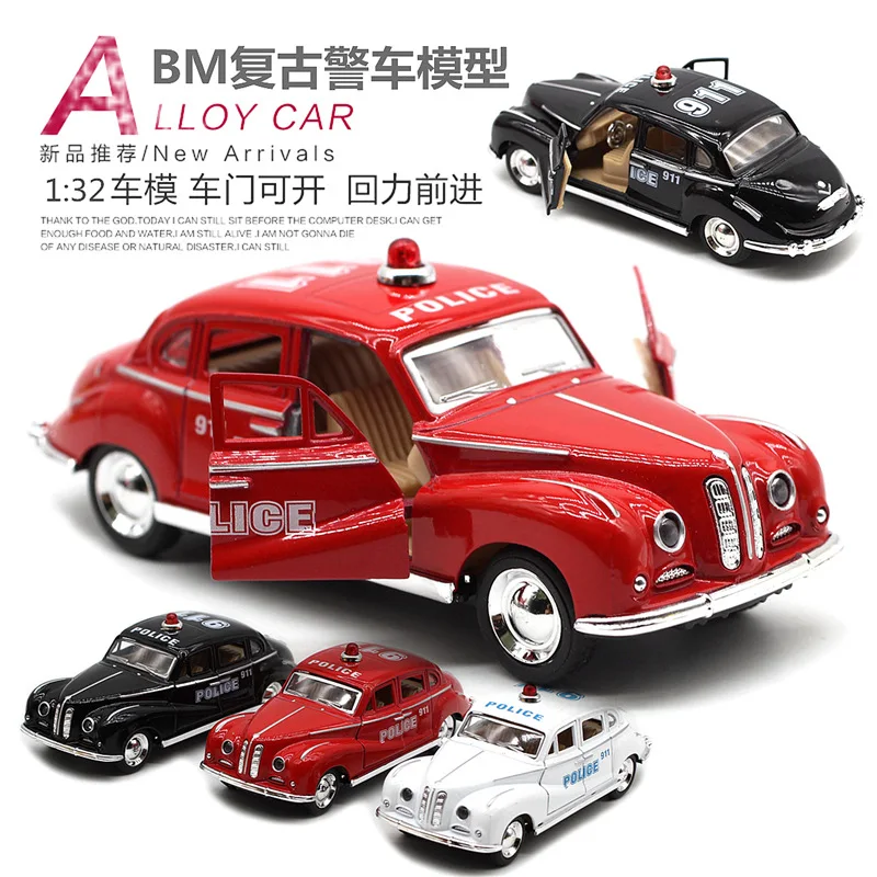 

1:32 классические винтажные автомобили, полицейские машины, пожарные машины, модели из сплава, детские подарки на день рождения, игрушки, высококачественные коллекционные украшения