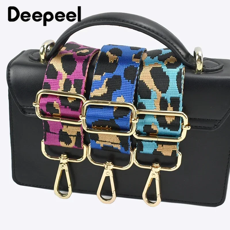 Deepeel kobiety 3.8cm szeroki kolorowy pasek do torby lampart paski na ramię akcesoria damskie nylonowe regulowane torby typu Crossbody pasek