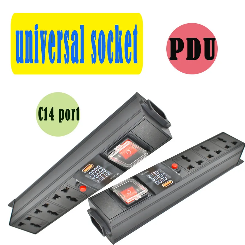 10a-ユニバーサルソケット-c14-ポート-pdu-電源タップ-ネットワークキャビネットラック-電流計付き、過負荷保護機能付き、ワイヤレス