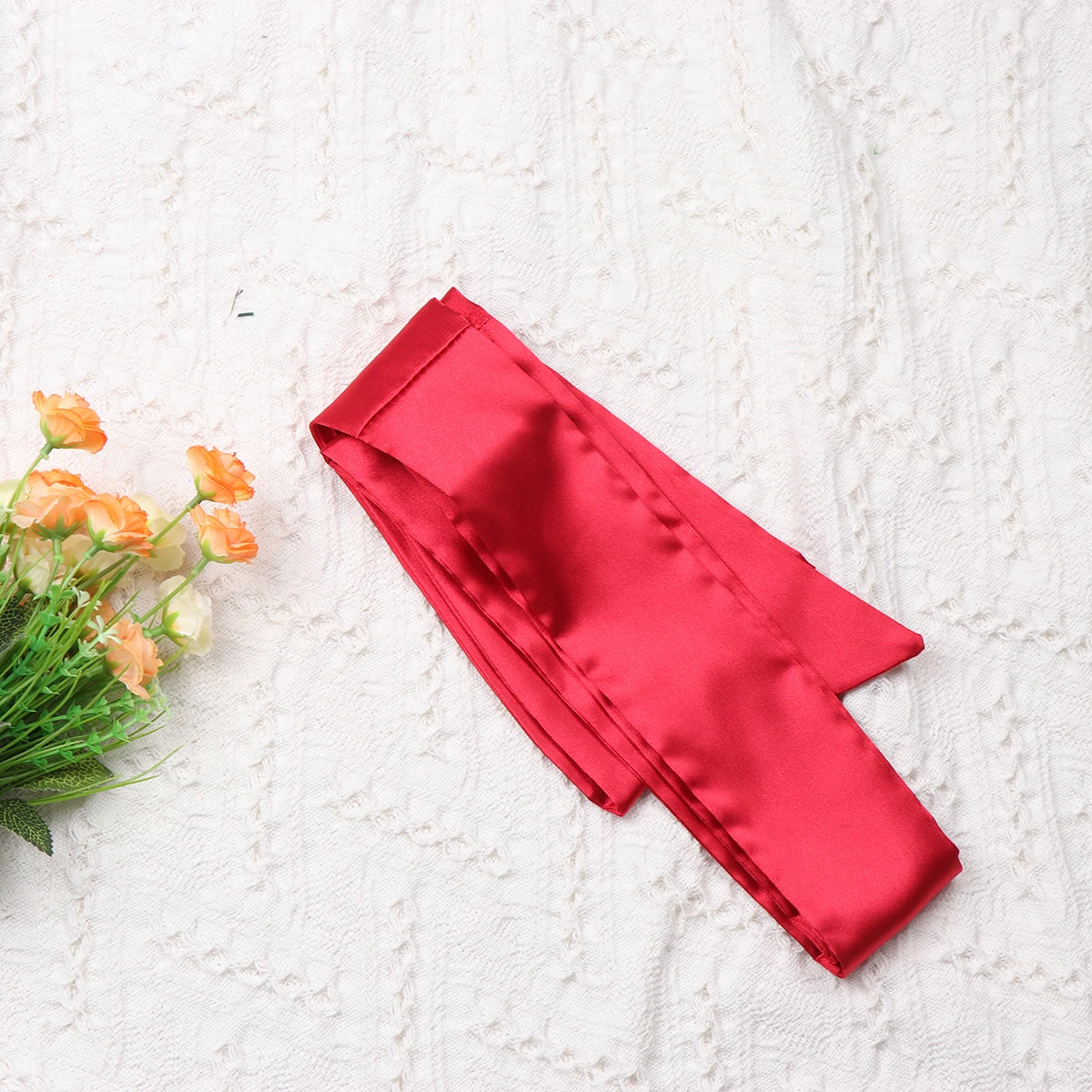 

Wide Silk Bow Sash Belt for Women 75CM Waist Red Satins Ribbon Dress Seal Perfect for Special Occasions Costume