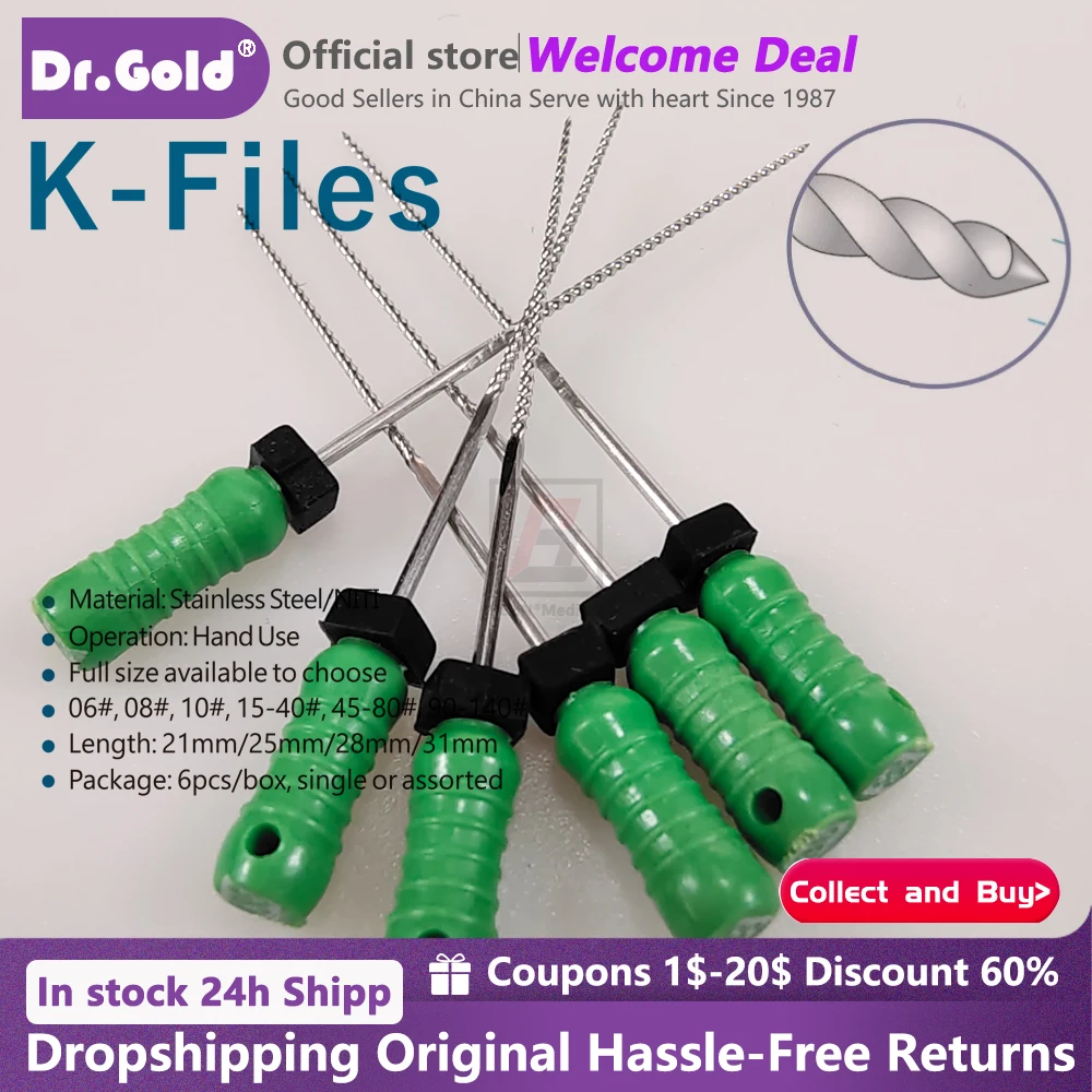 

60Pcs Set 06-80# Dental Hand Use K Files 31mm 21mm/25mm Stainless Steel Endodontic Root Canal File Professional Instruments Tips