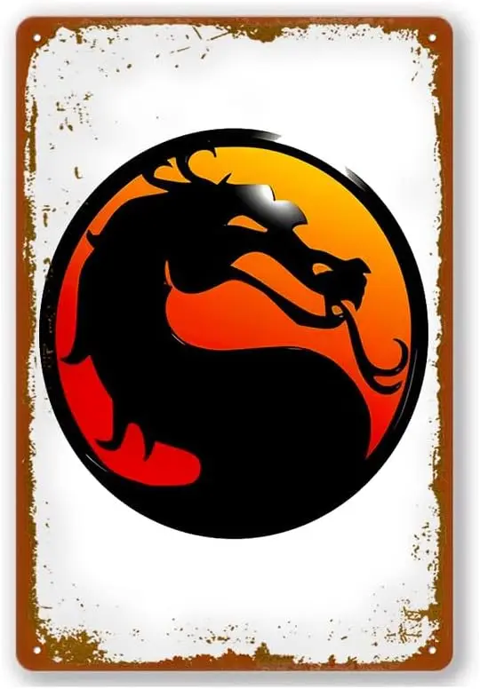 Trogdor Kombat Poster Vintage Metal Sign Aluminum Wall Deco For Bar,Store,Garage,Coffee Shop 8 x 12 INCH sign