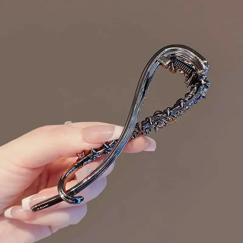 กิ๊บติดผมรูปกล้วยประดับเพชรแฟชั่น ดีไซน์เก๋ไม่ซ้ำใคร สำหรับผู้หญิงและเด็กผู้หญิง เครื่องประดับผมสไตล์เกาหลี