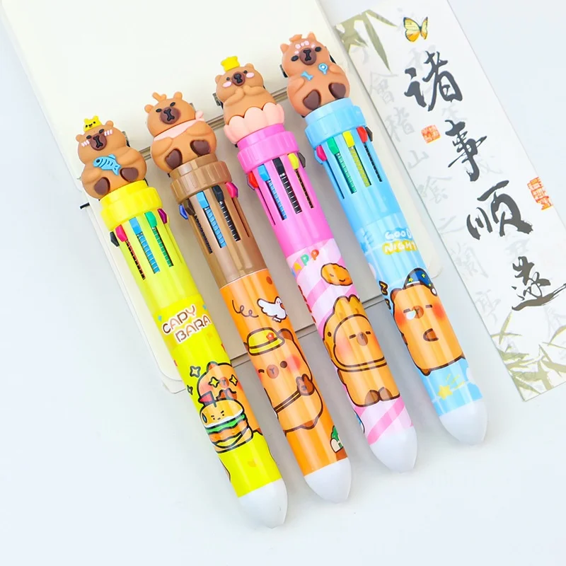 40-ピース-ロットかわいいカピバラ-10-色ボールペンかわいいプレスボールペン学校オフィス筆記用品