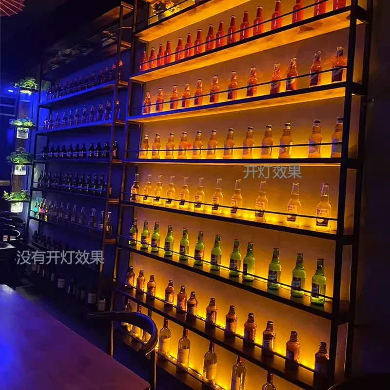 Aço inoxidável Preto Wall Wine Racks, Bar Display Cabinet, Modern Storage Rack, Living Room Decoration