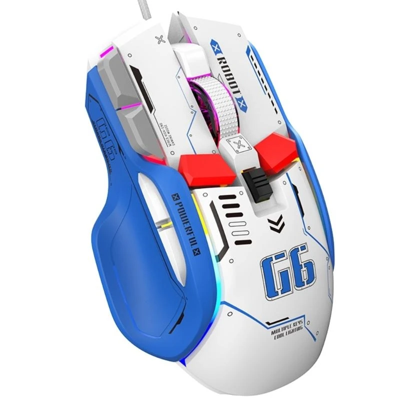 G6DD Gaming Mechanical Mouse with 10 Programmable Buttons & Fired Button 12800 DPI