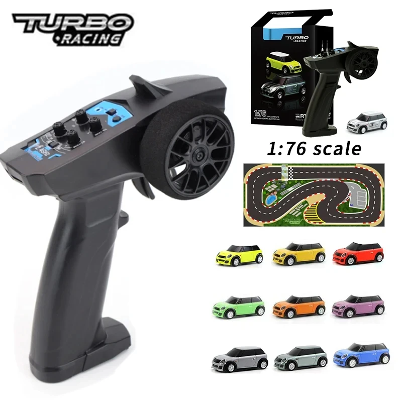 1/76 Turbo Racing C10 Full Scale Mini Remote Control Car Simulated Tire Strong Electric Power Holiday Gifts for Kid And Adult