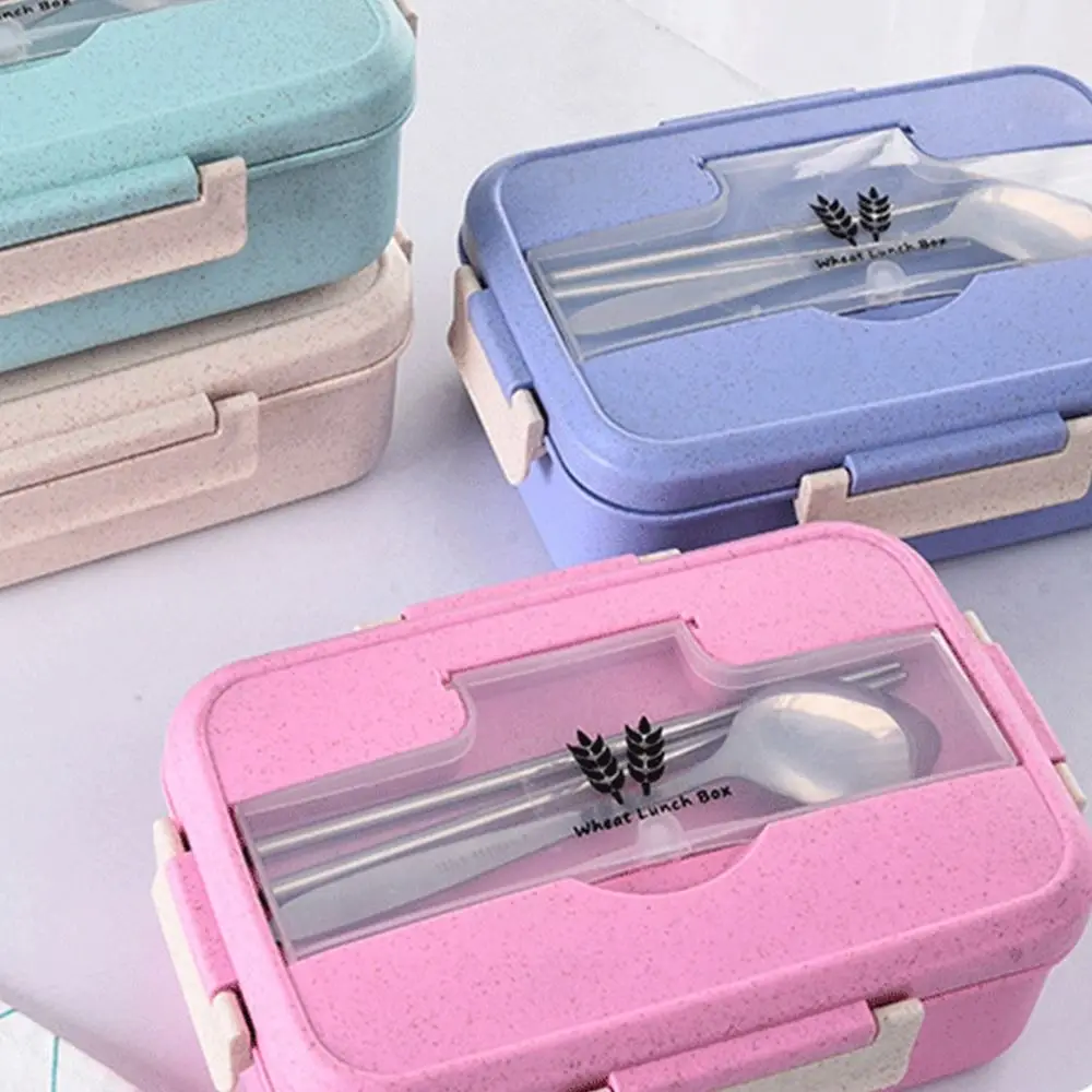 학생용 하이 퀄리티 멀티 컬러 도시락, 플라스틱 칸막이, 출퇴근 도장, 누출 방지 식품 용기, 1200ml