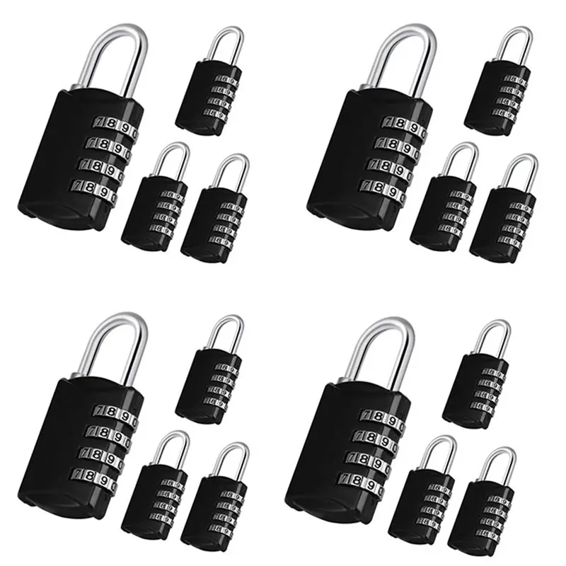 ABJI-Combination-Padlock 4-Digit-Gym-Locker-Lock - 16 PCS Resettable Combo Lock For Toolbox School Employee Locker