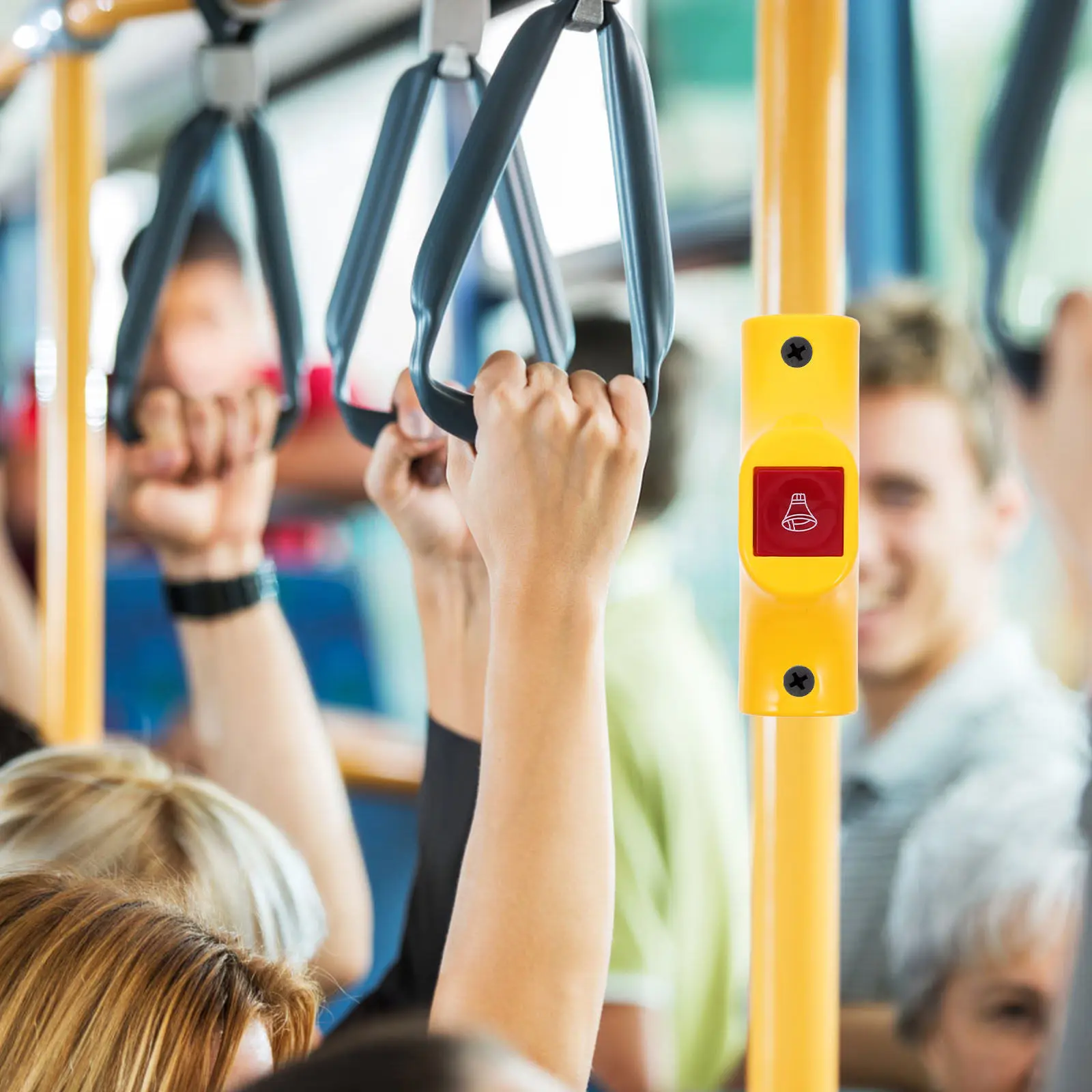 

Bus Stop Bell Button Easy Install Bus Handrail Alert Device Passenger Exit Signal Stop Reminder Alarm Exit Alert Button