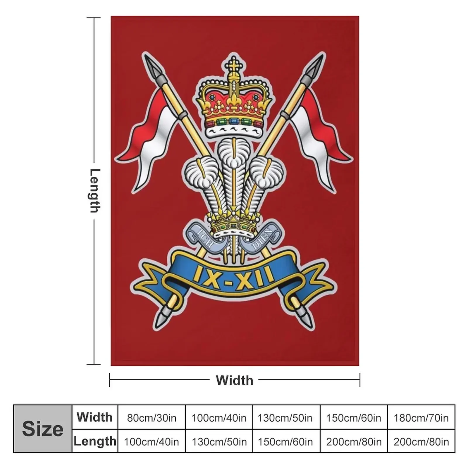 9TH-12TH ROYAL LANCERS (PRINCE OF WALES'S) Throw Blanket Weighted Hairys Blankets