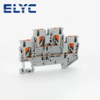 100 Uds PTTB2.5 Push-In doble nivel 2 capas conexión enchufe eléctrico cable conector eléctrico bloque de terminales de carril Din PTTB 2,5