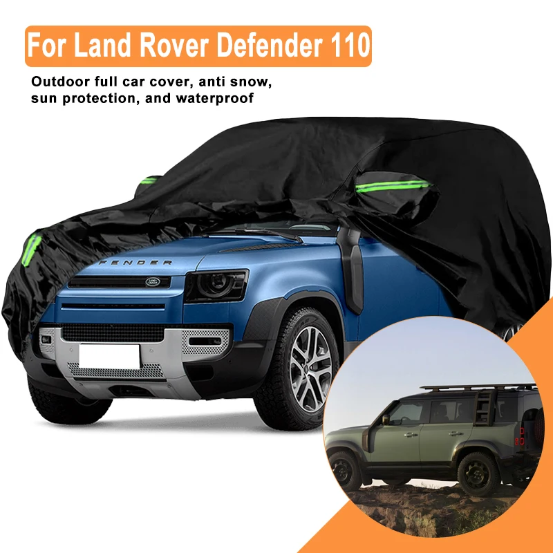 

Full Car Cover for Land Rover Defender 110 Outdoor Use -Waterproof Snowproof Sunshade, Winter & Summer Auto Protection Accessory