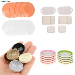 2pcs/10pcs 1:6 1:12 Dollhouse Miniature Resin Bowl Multi Color Large Rould Soup Bowls Modle Toys Kitchen Doll House Accessories