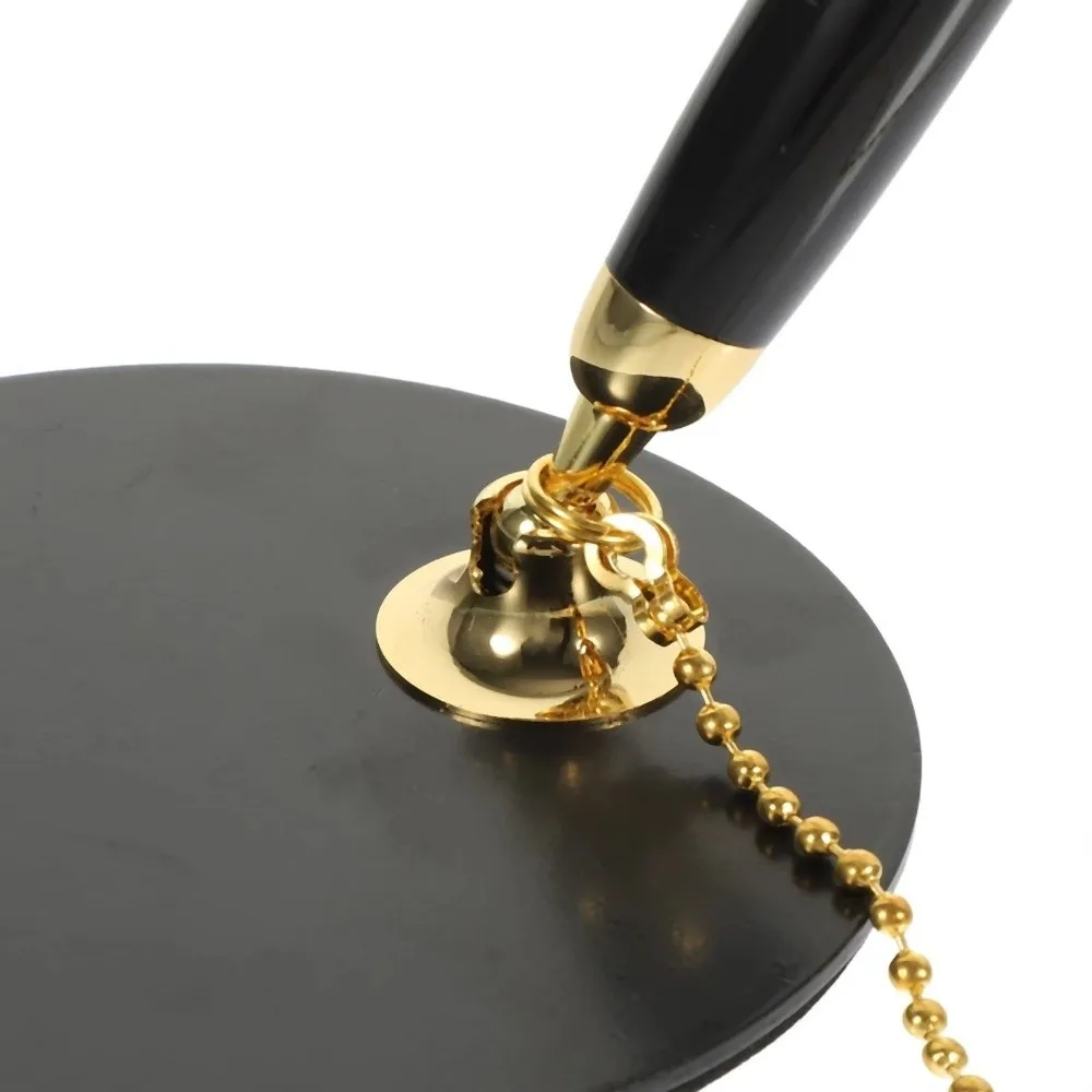 Table Fixed Metal Desk Pen Rotating Design Fixed Chain Signature Pen Durable Smooth Ink Retractable Pen Bank Use