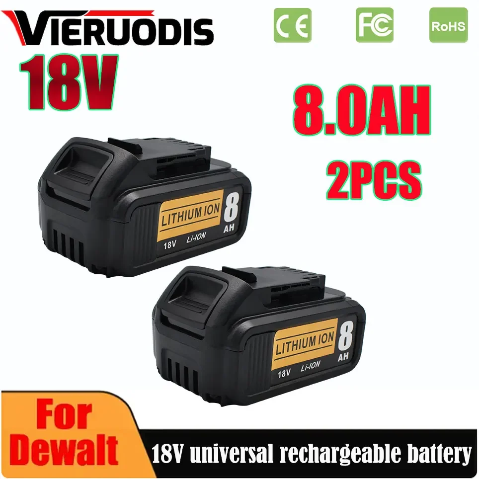 

For DeWalt 18V 8.0Ah 6.0Ah Lithium Replacement Battery DCB184 DCB200 DCB182 DCB180 DCB181 DCB182 DCB201 DCB206