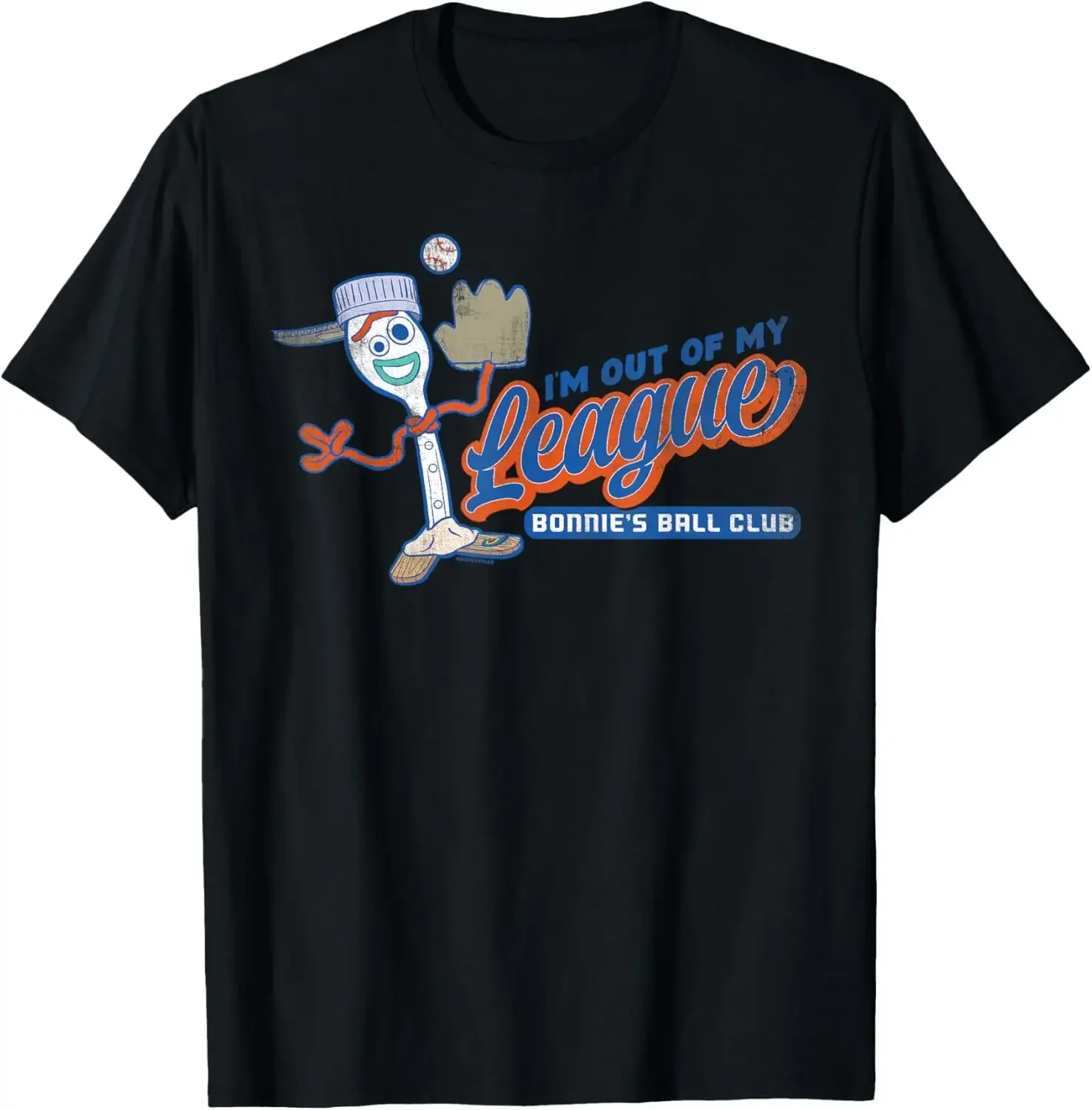 

MINISO X Disney and Pixar’s Toy Story Forky Baseball Sports My League T-Shirt