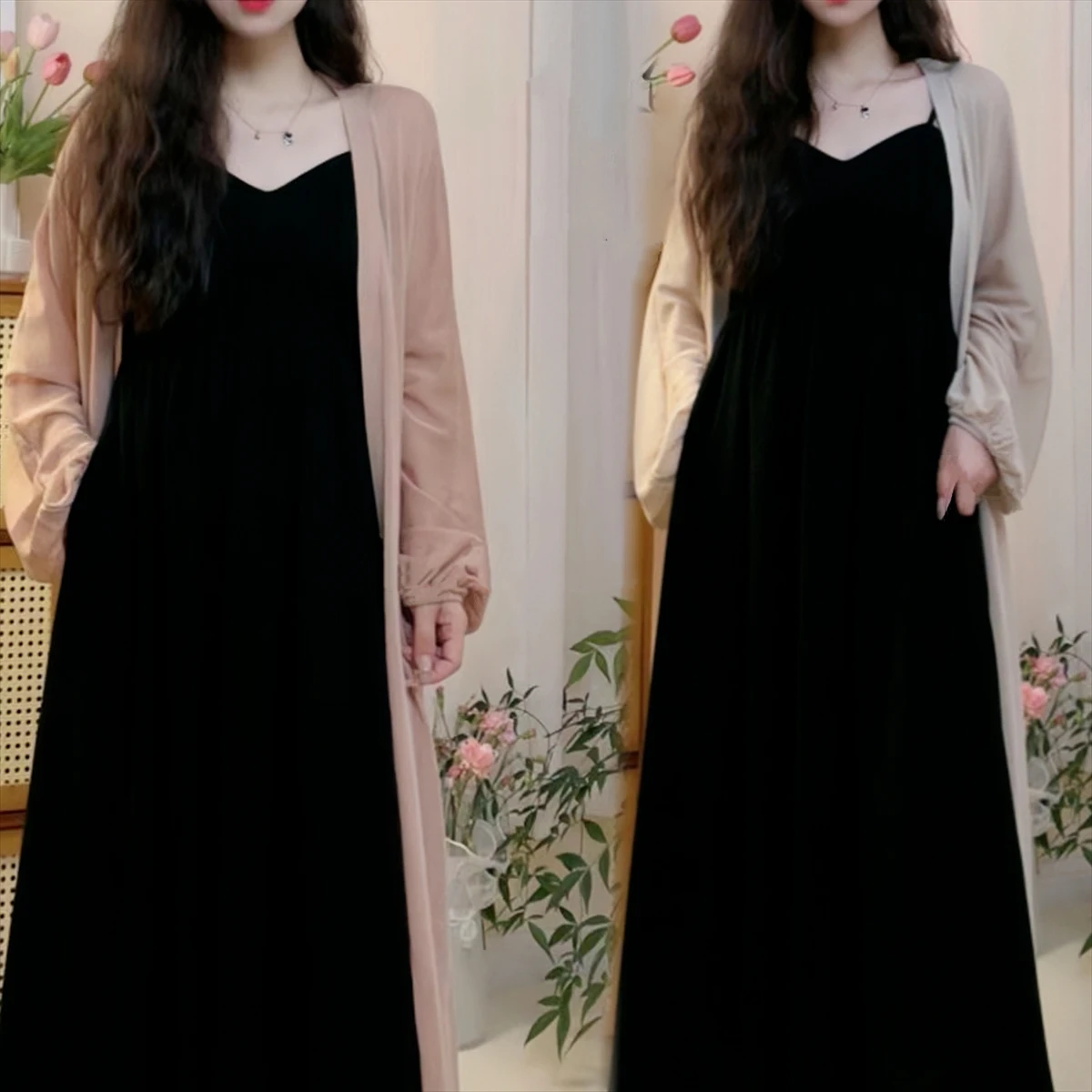 Chique verão nova chegada luz madura fraance sle conjunto feminino com alça Dr Ultra Fairy comprimento médio proteção solar dois-P...