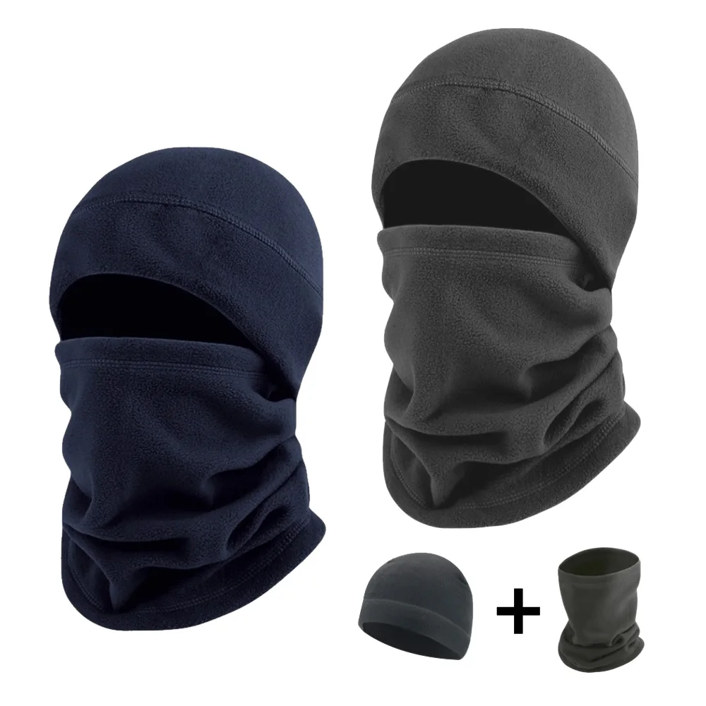 2pcs Set Autumn winter outdoor fleece cold hat, ski mask, cy
