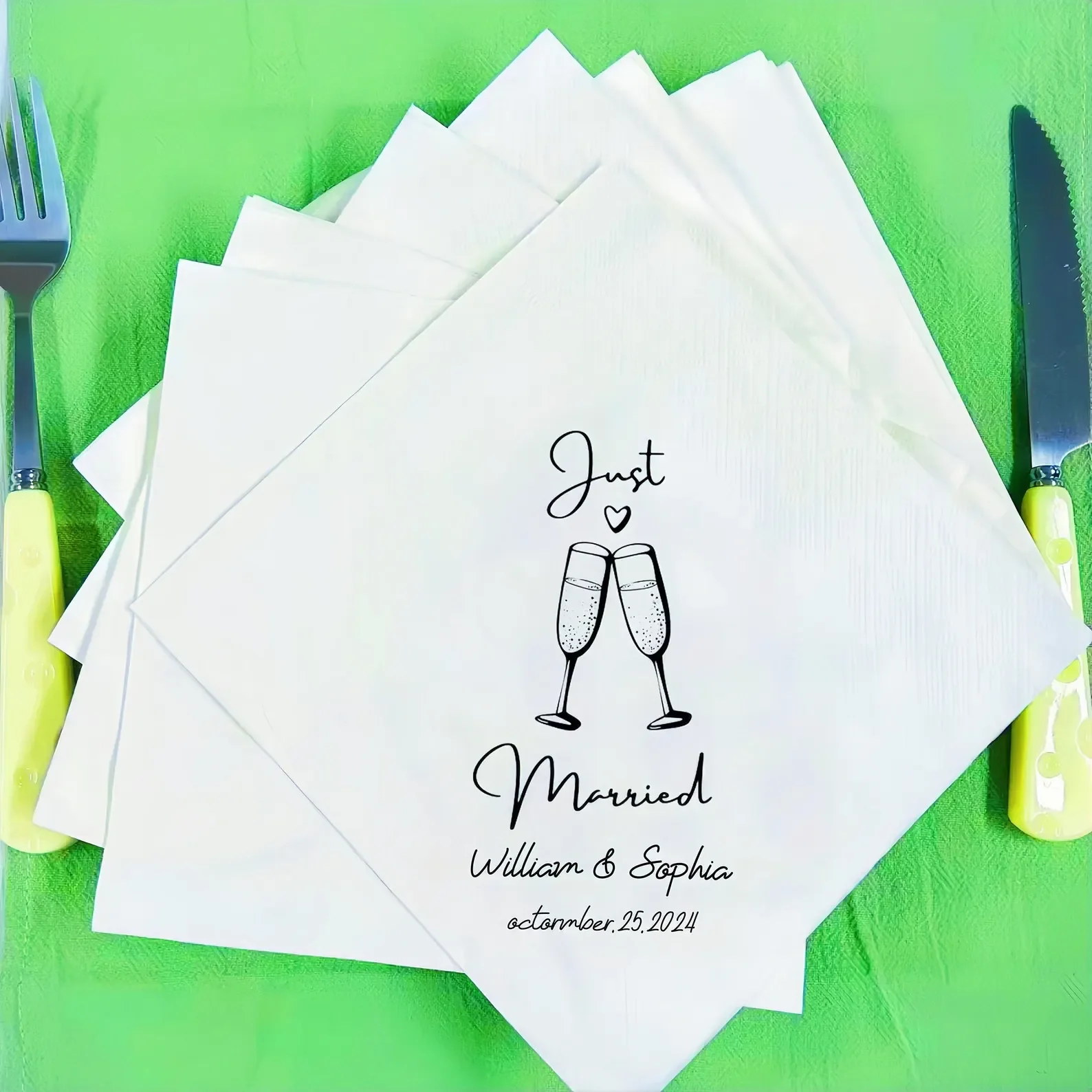 

Personalized Wedding Napkins, Wedding Anniversary Engagement Napkins, Custom Cocktail Napkins, Cocktail Napkin, Wedding Favors