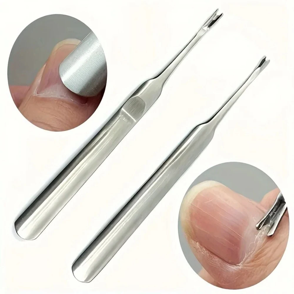 المهنية الفولاذ المقاوم للصدأ 1 قطعة انتهازي للبشرة مزيل بشرة الأظافر الكالس الجلد الميت شوكة مانيكير باديكير أدوات LK-AA317