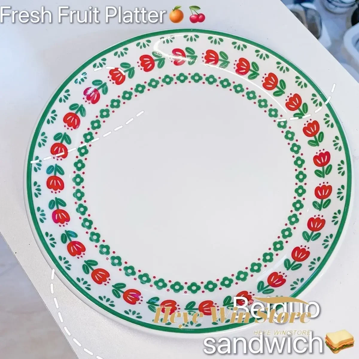 

Original Cutlery Tray, High-temperature Glazed Painted Tulip French Fresh Style Microwave Oven Ceramic Western Cuisine