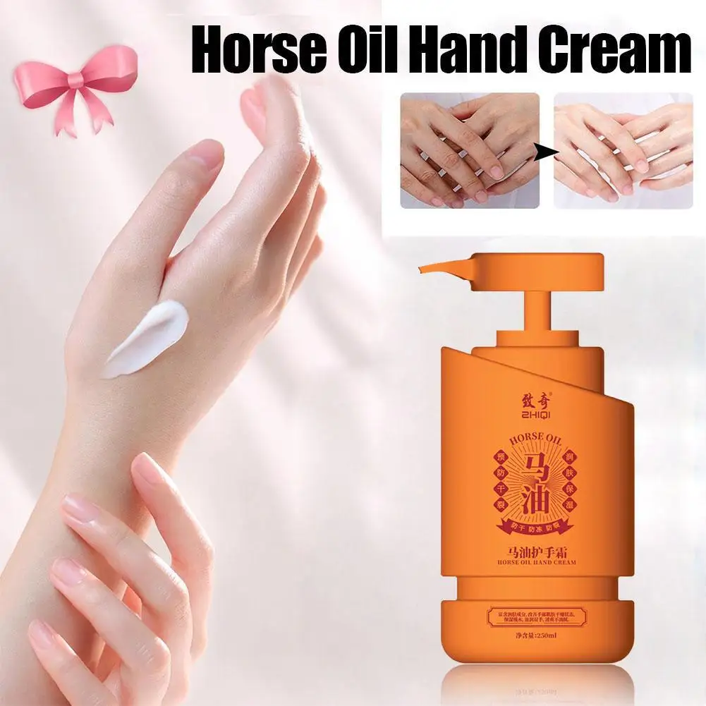 Crema hidratante de manos con aceite de caballo para suavizar y hacer la piel de las manos, cuidado de la piel suave, seco y agrietado, 1 ud. K8U2