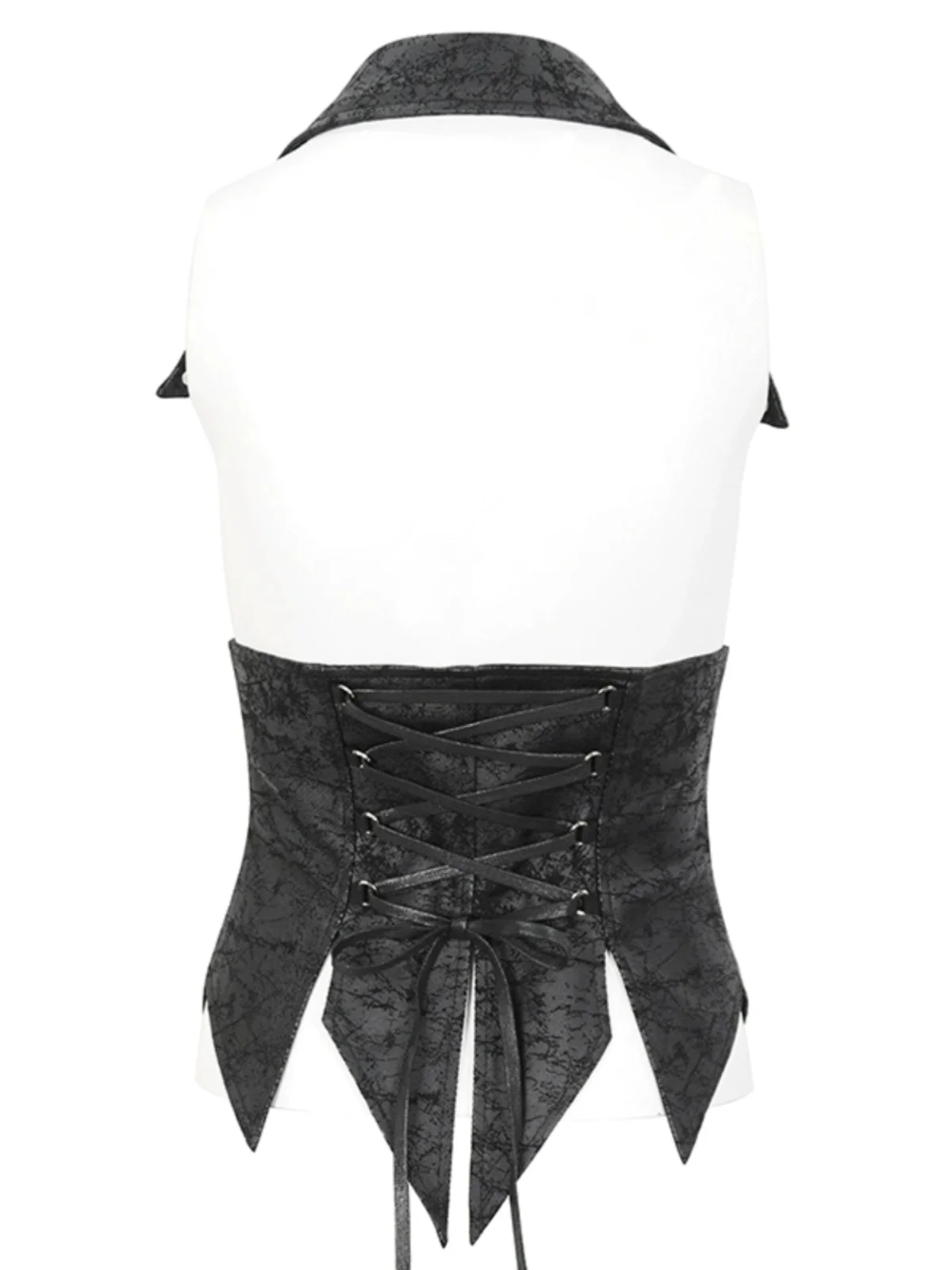 

Devil Faion Punk Cra Faux Leather Hanging Ne Bal Vest Street Sle Zipper Cotton Blend Spring Collection