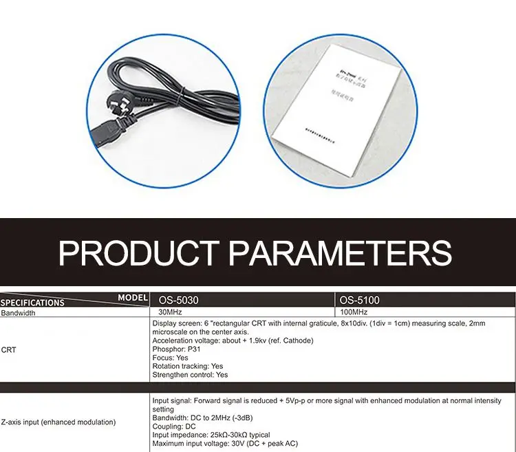 2-Channel 2-Track 100MHz Analog Oscilloscope, CRT OS-5100, 2024 Brand New Manufacturer Direct Sale 2024