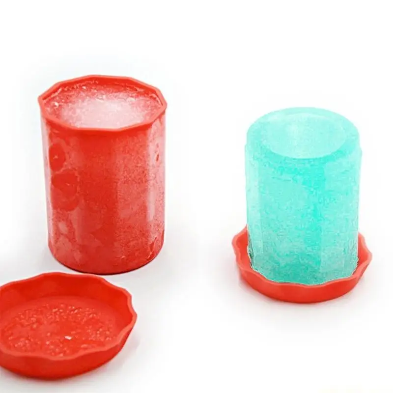 QX2E Portable Hand-Made Ice Cup Silicone Mold Small Wine Glass Ice Mug with Cover