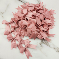 (50pcs) 1 inch Pink Meat ribbon bows Polyester Satin Bow Flower DIY Craft Decoration