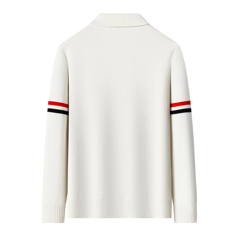 High-End-Marke Strickjacke Männer Frühjahr Herbst Neue Mode Persönlichkeit farbige gestreifte Open-Shirt Luxus Freizeit Komfort Warmwarme Pullover Jacke – Detail 11