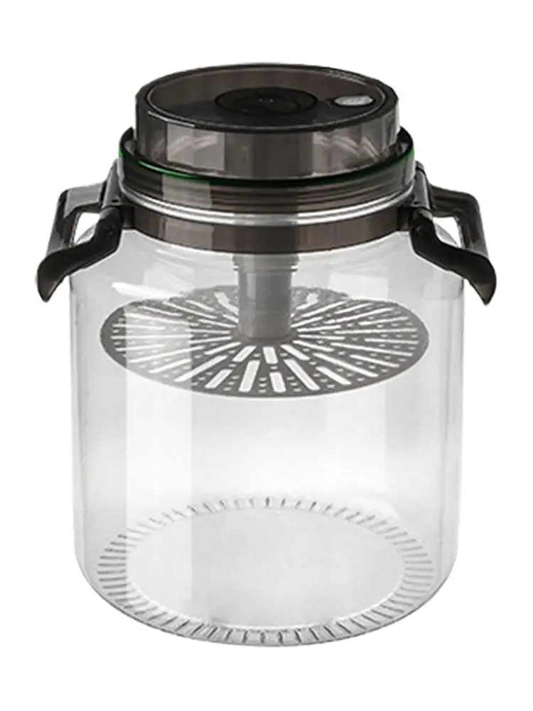 5L Airtight Canister Fermenter Clear Pickle Storage Container With Handle Pickle Strainer Jar For Brewing Kitchen Pantry Counter