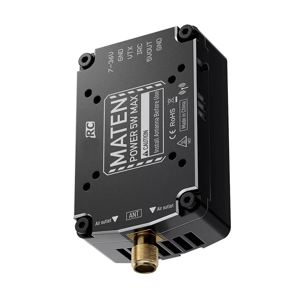 

NEW For GEPRC MATEN 1.2G 5W VTX PRO 9CH 5000mW Long Range VTX for DIY RC FPV Quadcopter Freestyle Drone Parts