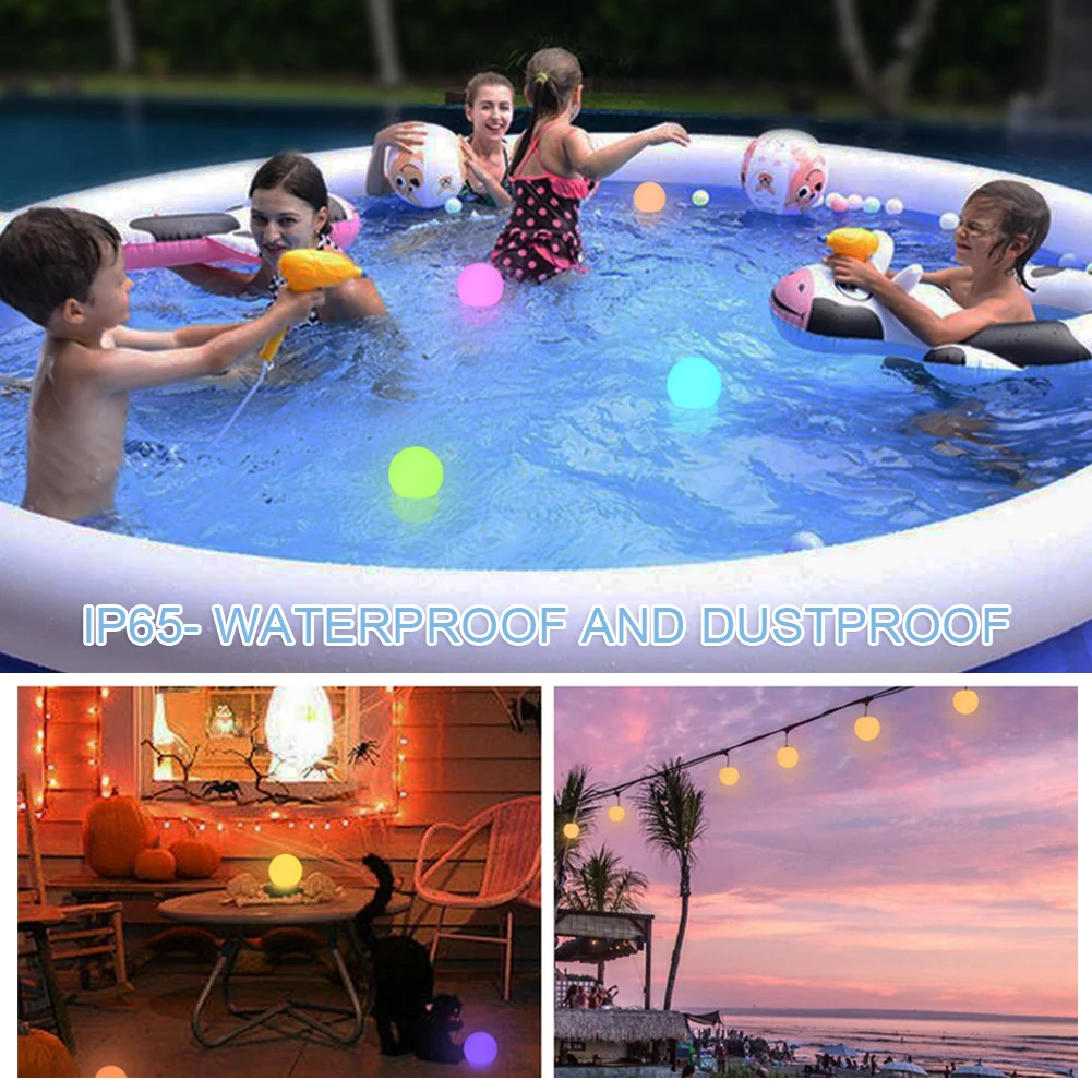 Remote Control Pool Floating Ball Light Water Resistant Stable Pool Light For Outdoor Garden