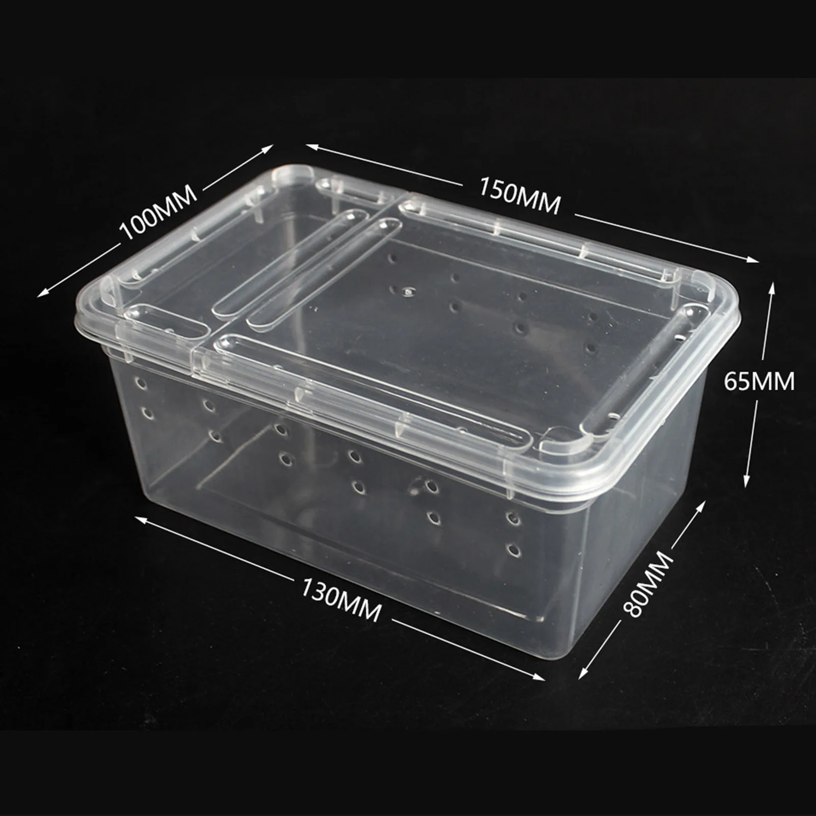 Transparent Reptile Feeding Box Plastic Enclosure For Snakes Lizards Tarantulas With Secure Lock Ventilation Pet Breeding Cage