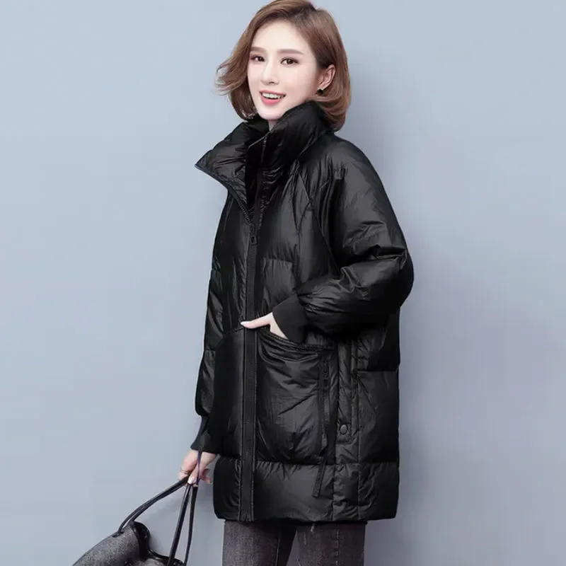 

Down Cotton-Padded Jacket Women's Overcoat 2024 Winter New Cotton-Padded Jacket Mid-Length Korean Loose Thick Warm Parka