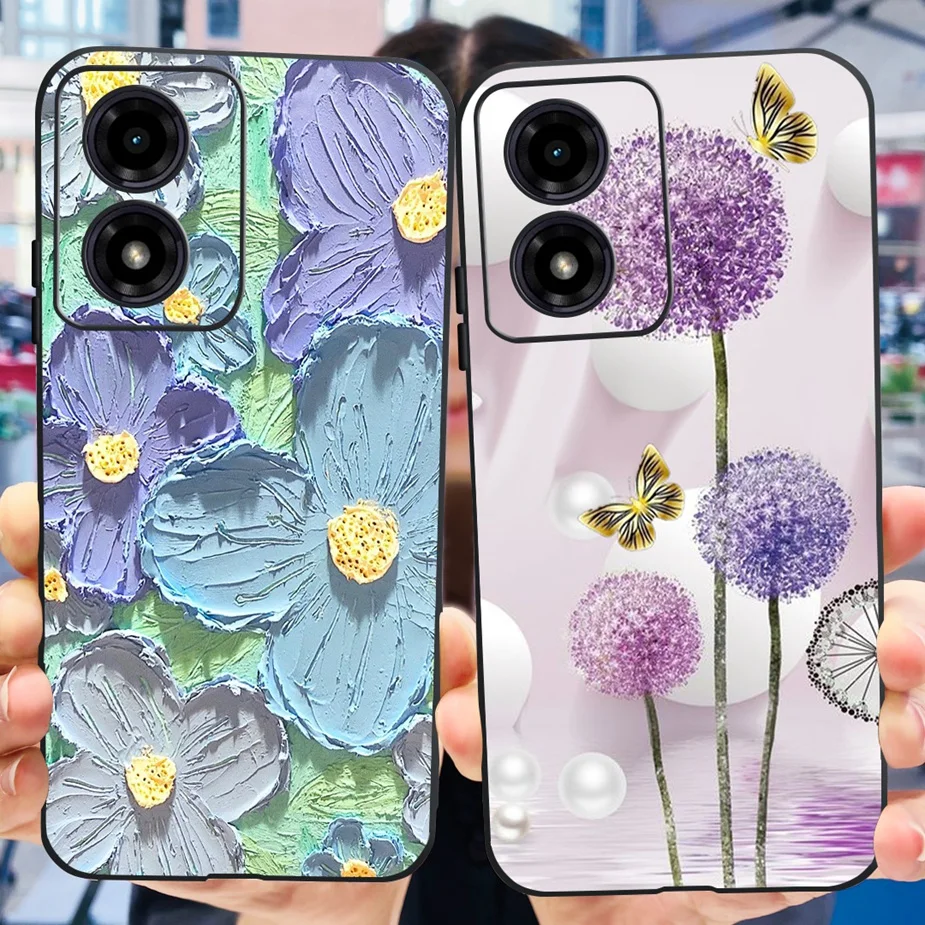 For Motorola Moto E14 Case Stylish Painted Cover 6.56\'\' Shockproof Phone Case For Motorola E14 Moto E 14 MotoE14 Soft TPU Fundas