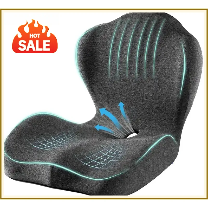 Seat Cushion for Office Chair Ergonomic Memory Foam Seat Cushion with Back Support for Stress Relief Lumbar Support Car Office