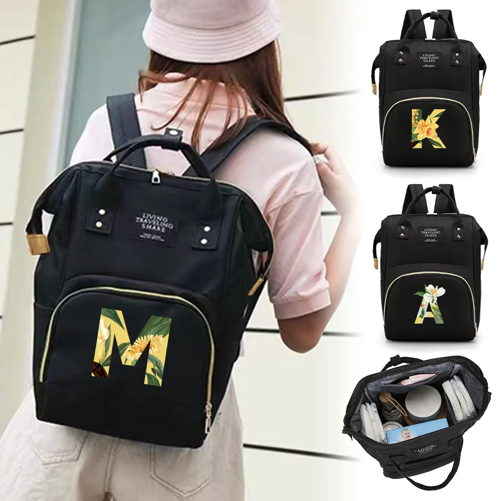 

Maternity Bag Changing Mat Convenient Outdoor Travel Tote Large Capacity Infant Products Mommy Backpack Floral Series