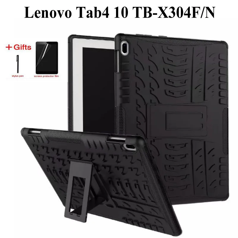 Heavy Duty 2 in 1 Hybrid Case For Lenovo TAB4 tab 4 10 TB-X304F/N 10.1 inch Funda stand cover for lenovo tab 4 10 case +Film+Pen