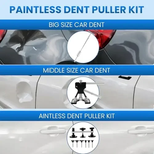 

154-Piece Paintless Dent Repair Tool Set Featuring Metal Bridge Puller, T-Handle Slide Hammer, And Lifter For Car Dings,