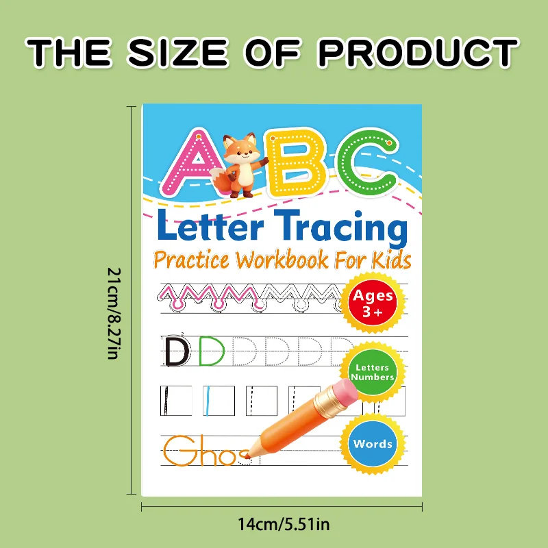 ABC Letter&Number Tracing Workbook for Kids Handwriting Practice Activity Book Early Education Writing Training Worksheets Book