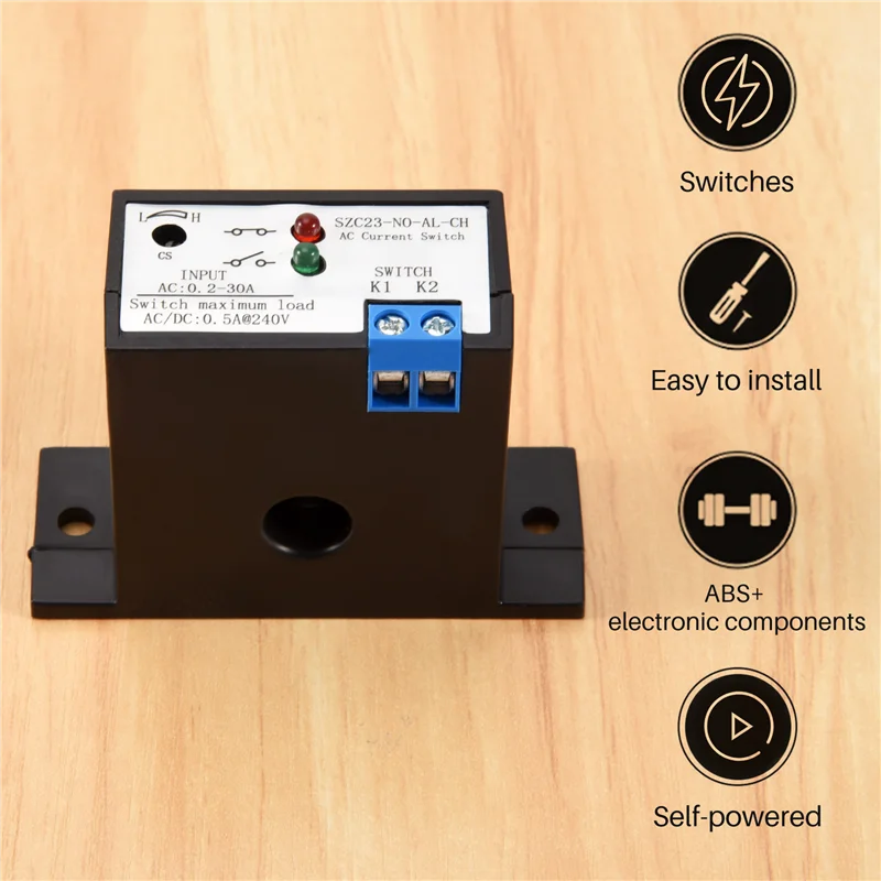 Переключатель взаимной индуктивности тока ABGN SZC23-NO-AL-CH, нормально открытый переключатель обнаружения тока для мониторинга изоляции переменного тока