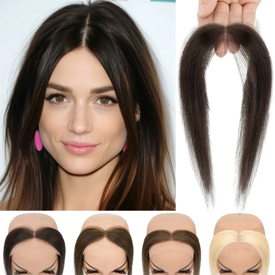 S-noilite peruca dianteira do laço toppers de cabelo humano linha fina remendo de cabelo tecido à mão único nó natural invisível substituição peruca