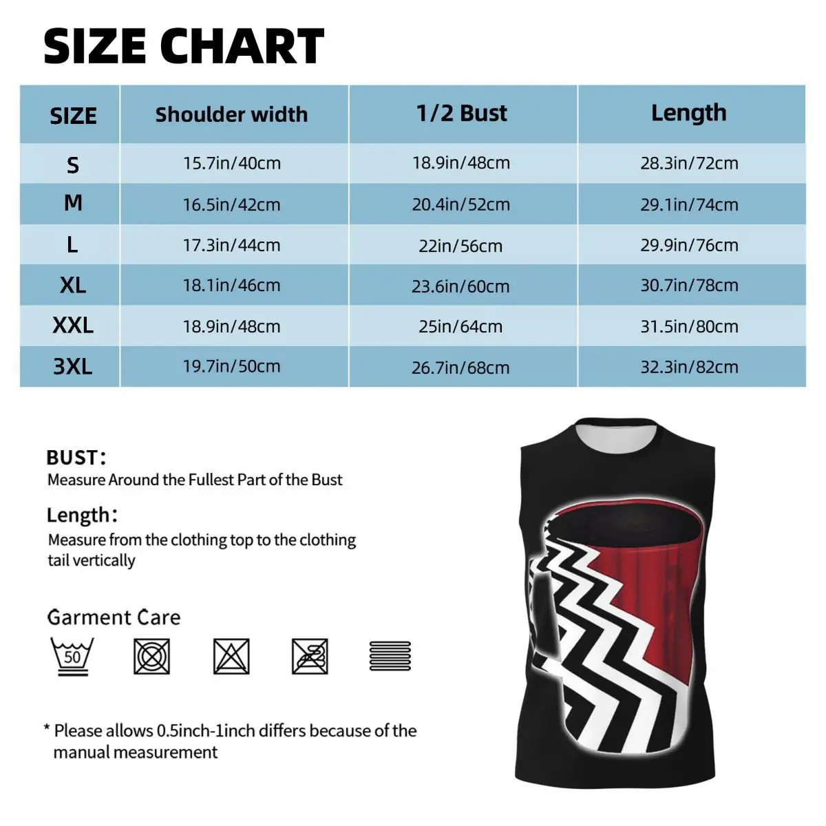 Twin Peaks Red Room Men Printed Sleeveless T-shirt Casual Hip Hop Street Style Beach Holiday Tank Tops